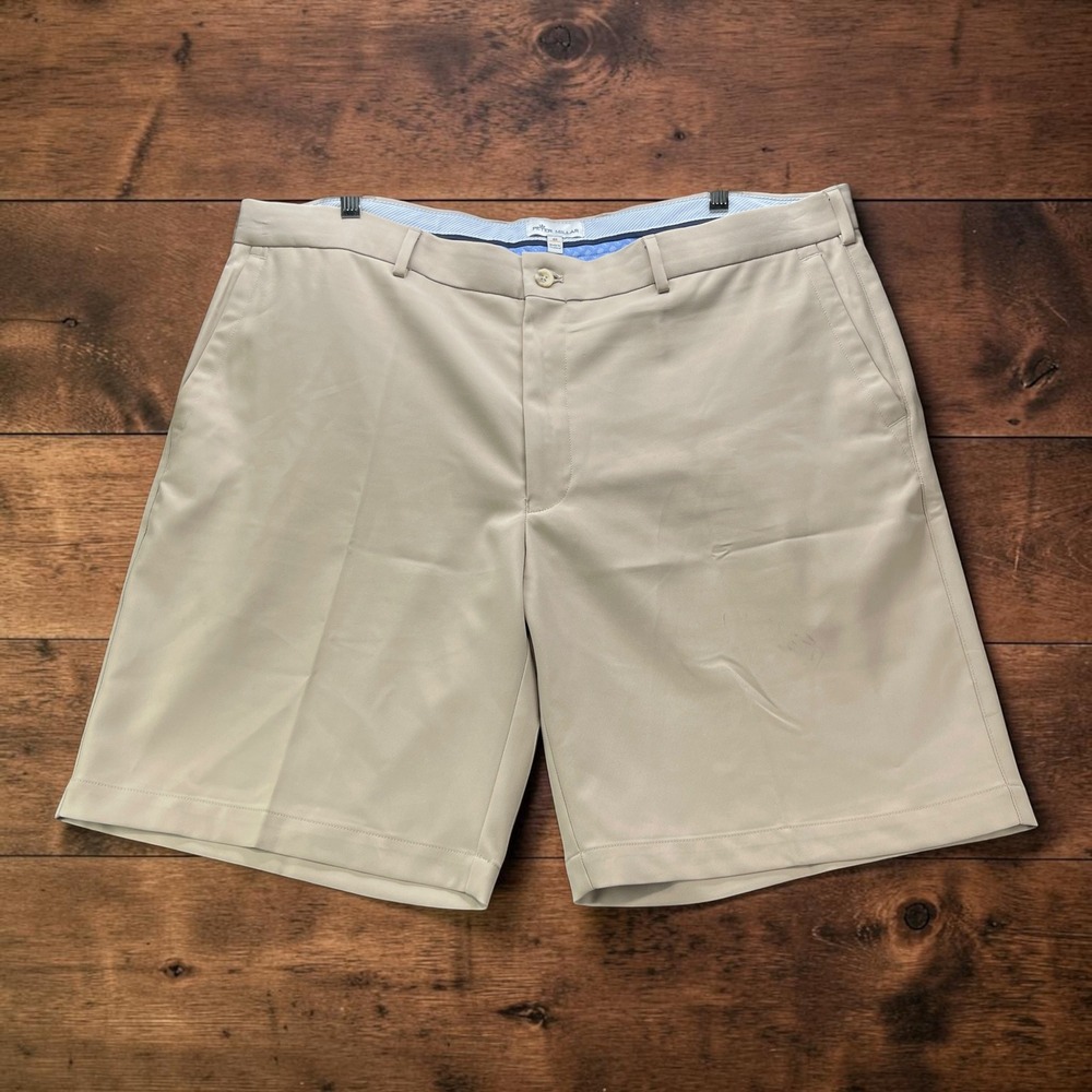 Peter Millar Salem High Drape Performance Shorts Mens 40 Khaki 9" Inseam